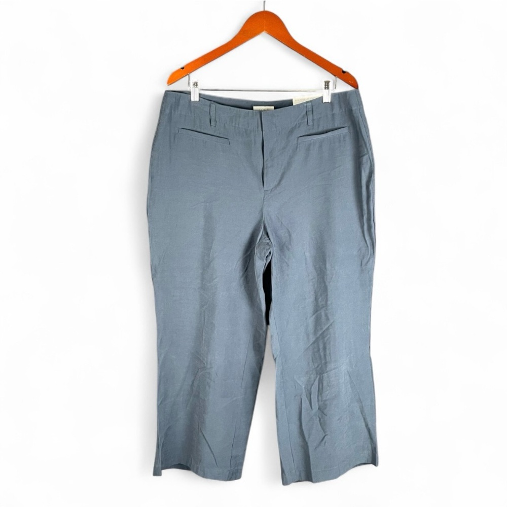 LOFT Wide Leg Pants in Slate Blue